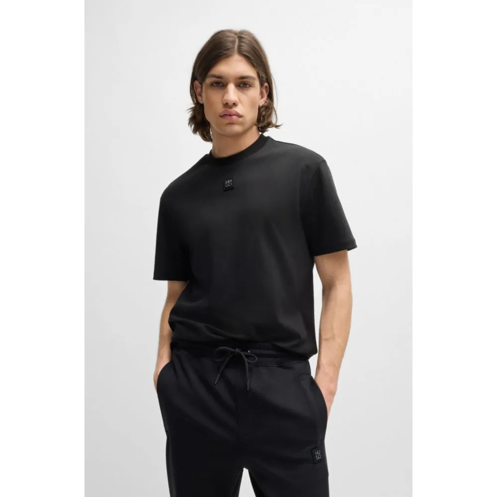 Interlock-cotton regular-fit T-shirt with stacked logo