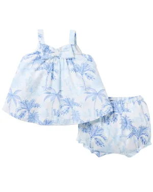 Janie and Jack Baby Palm Toile Linen-Cotton Matching Set