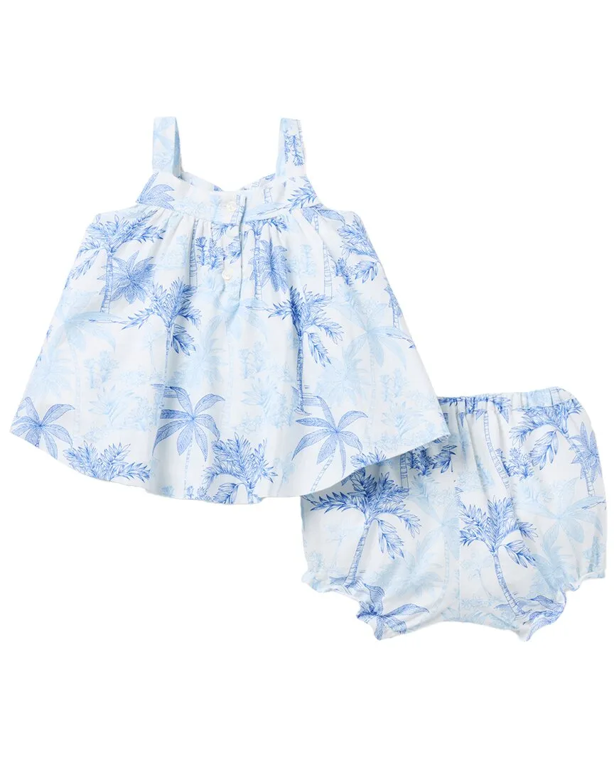 Janie and Jack Baby Palm Toile Linen-Cotton Matching Set