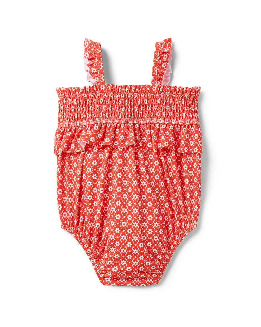 Janie and Jack Baby Recycled Floral Smocked Swimsuit