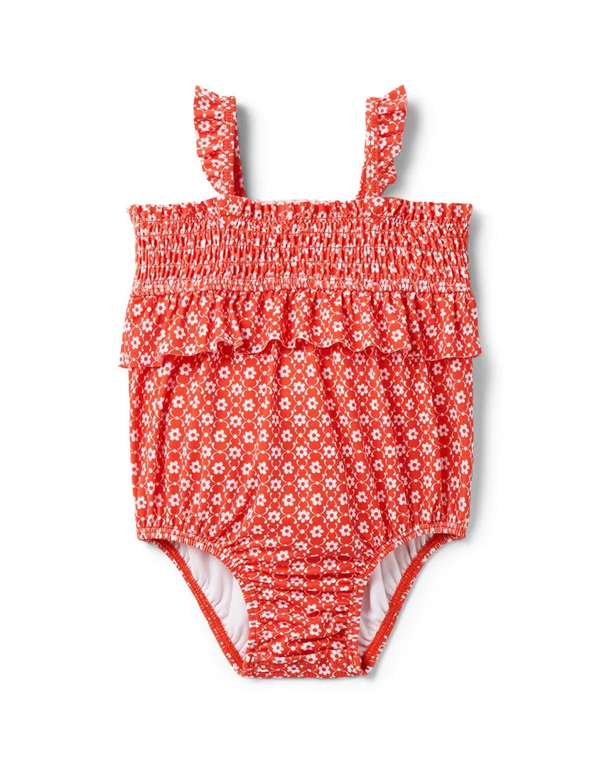 Janie and Jack Baby Recycled Floral Smocked Swimsuit