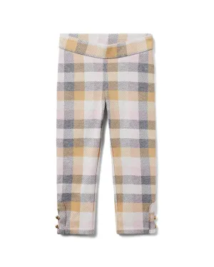 Janie and Jack Tartan Button Cuff Jacquard Pant