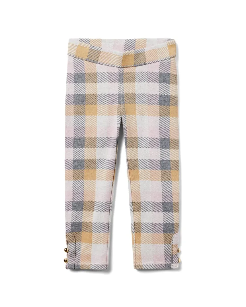 Janie and Jack Tartan Button Cuff Jacquard Pant