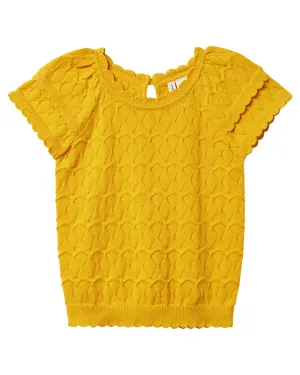 Janie and Jack Textured Scallop Sleeve Sweater