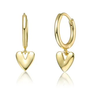 Kids 14k Gold Plated Heart Dangling Earrings
