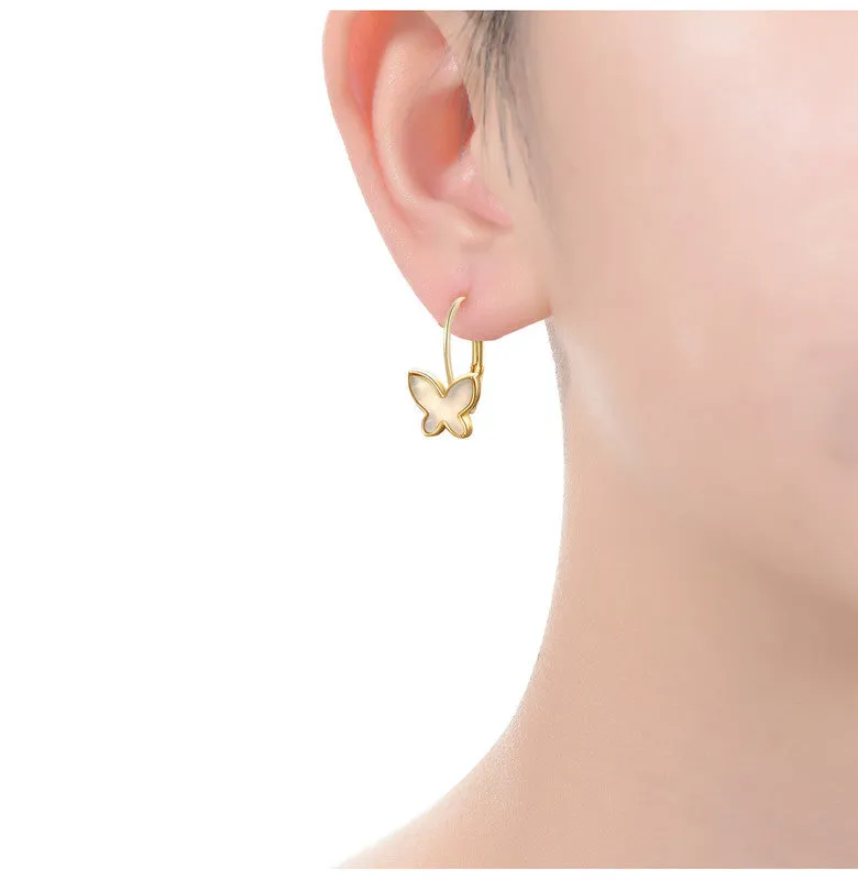 Kids 14k Gold Plated Heart Dangling Earrings