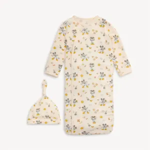 Kid's Boy Modal Cozy Sleeper Gown And Hat Set In Disney Mickey