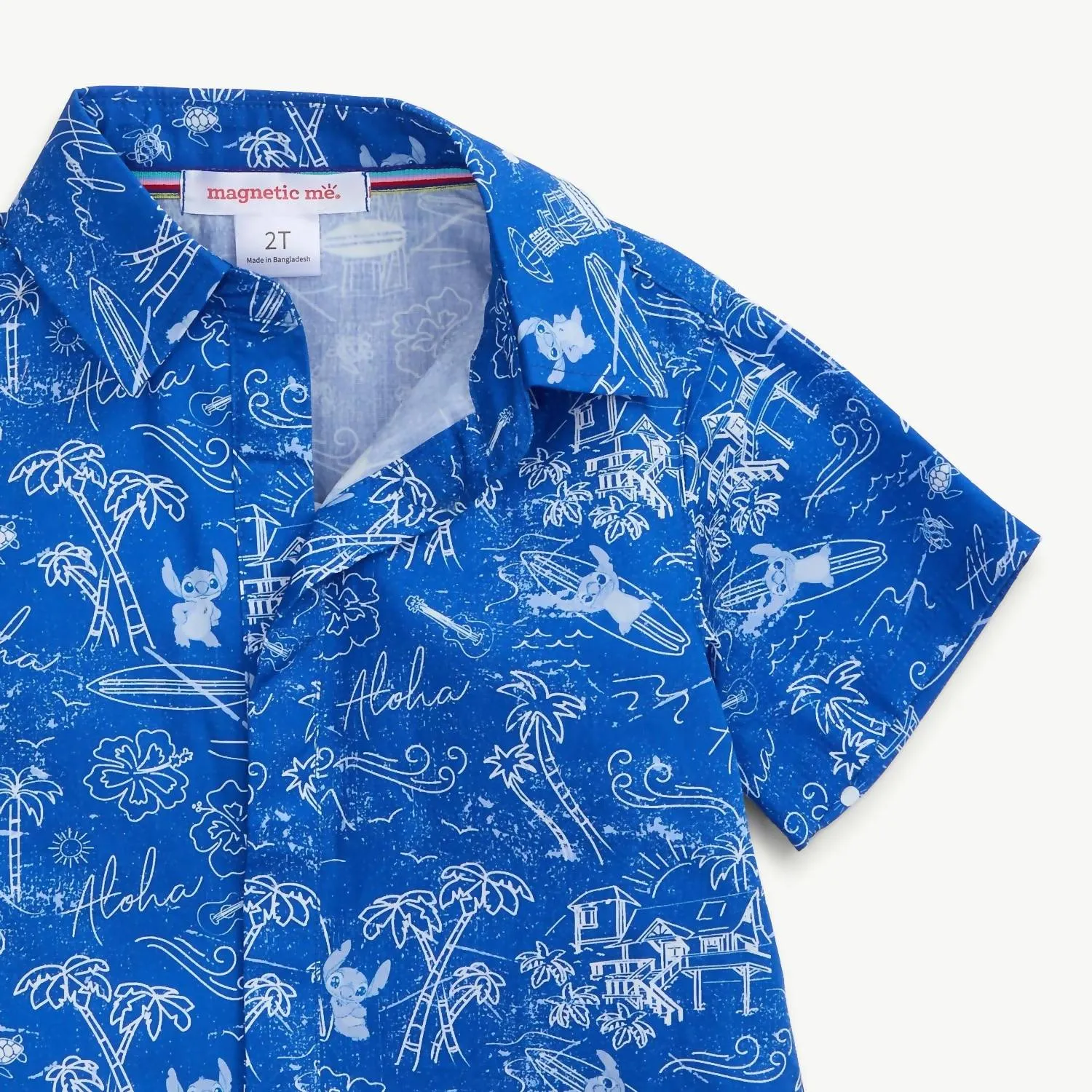 Kid's Boy Toddler Lilo And Stitch Cotton Shirt In Blue