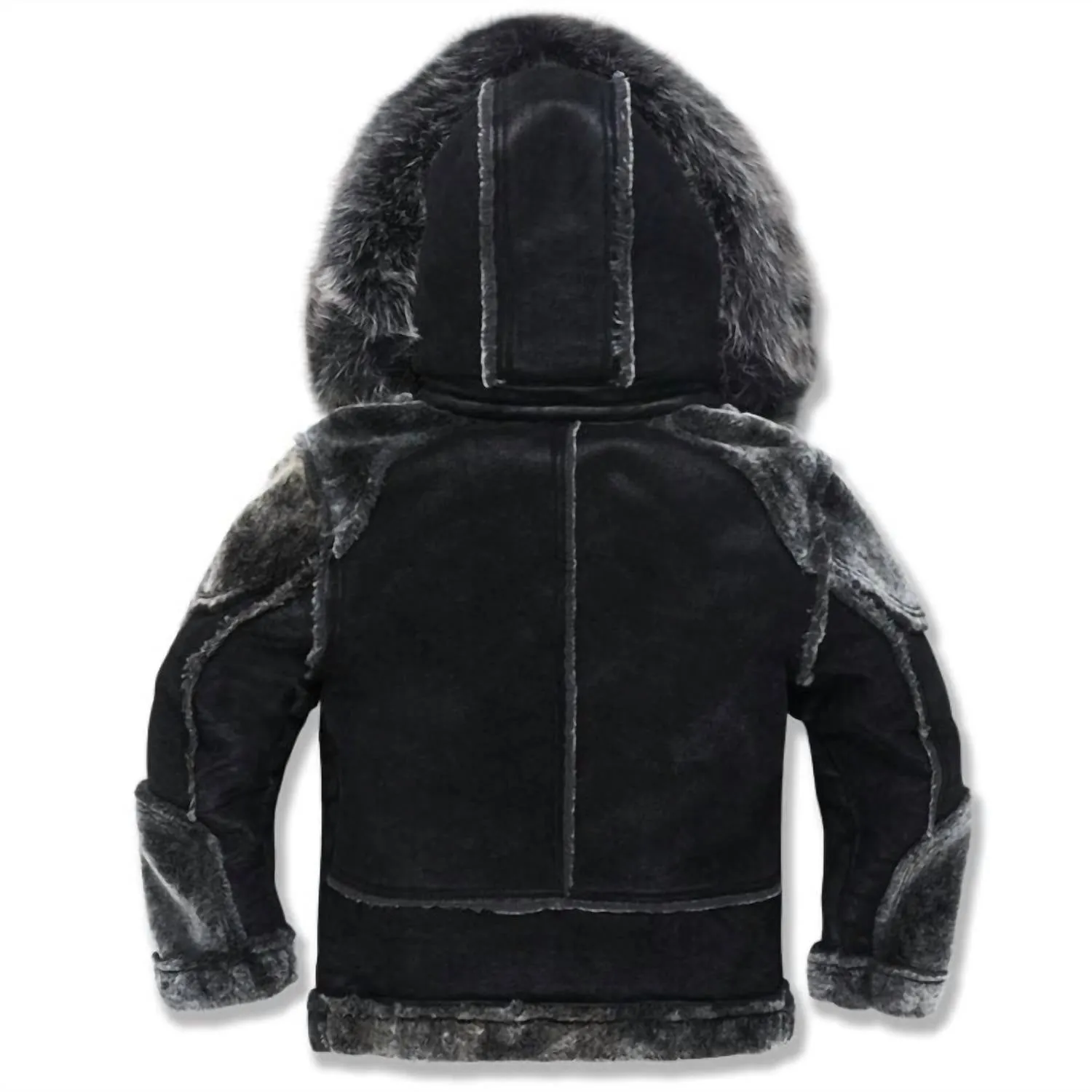 Kids El Jefe Shearling Moto Jacket In Black