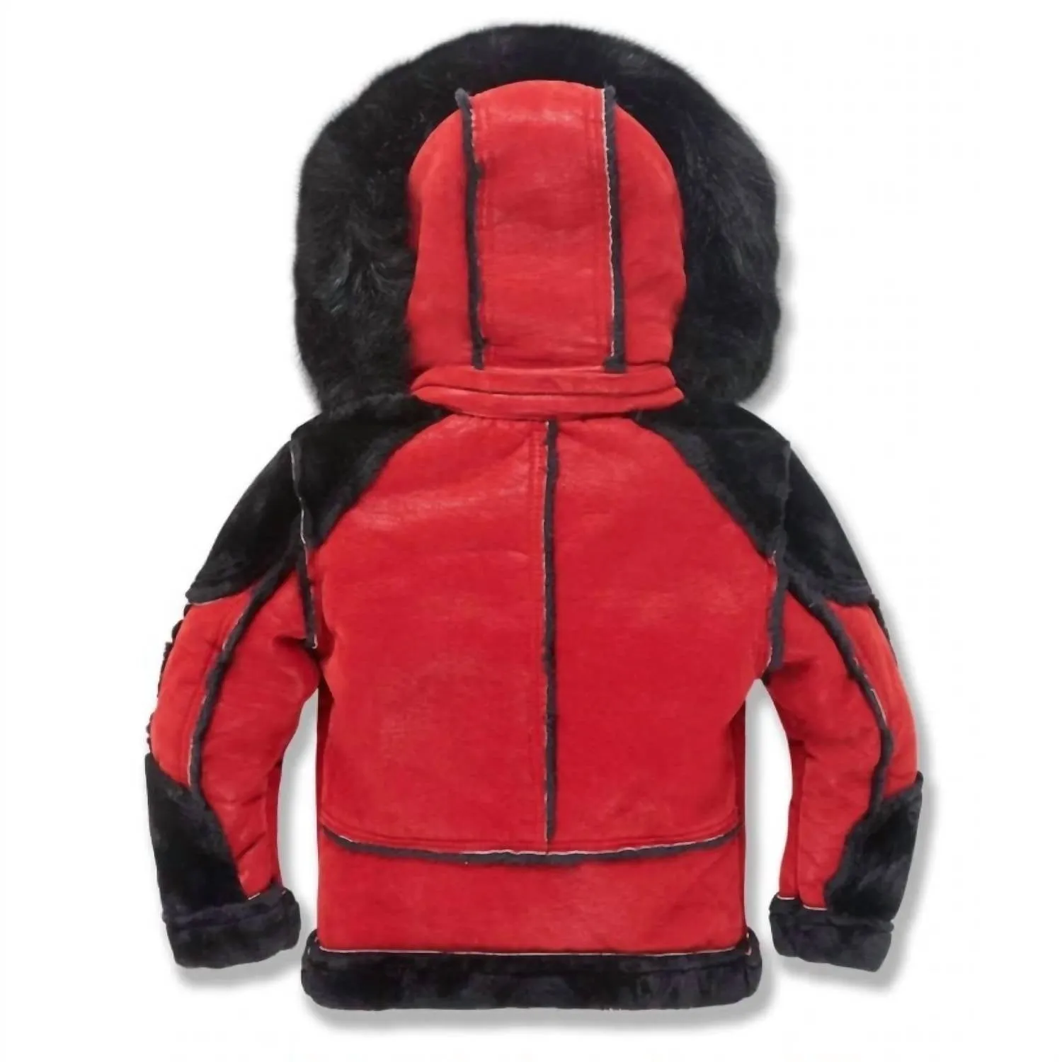 Kids El Jefe Shearling Moto Jacket In Bred