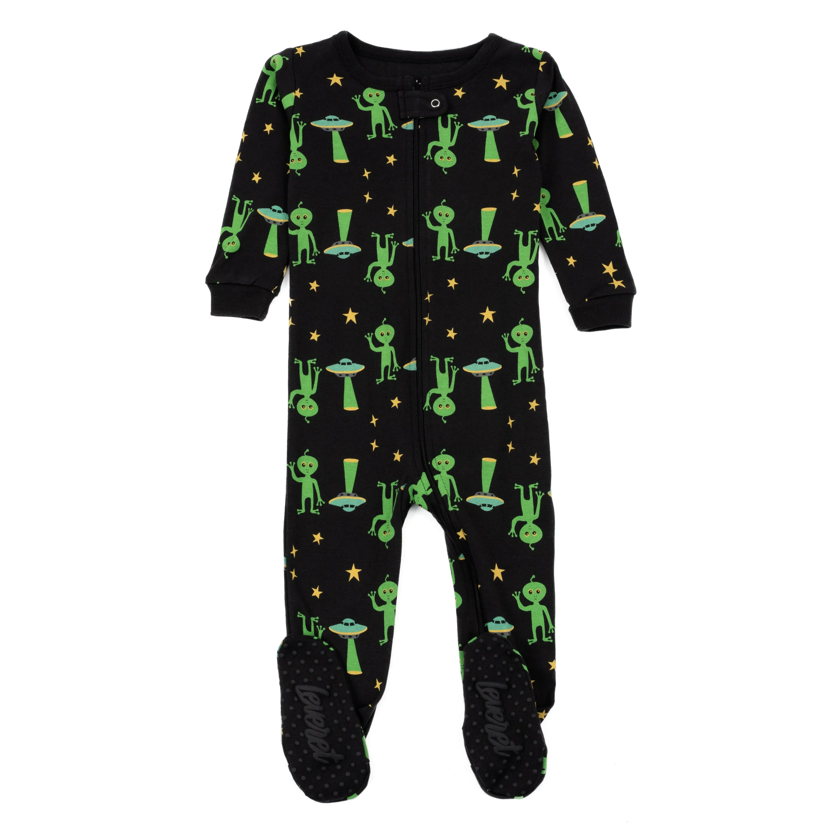 Kids Footed Cotton Pajamas Alien
