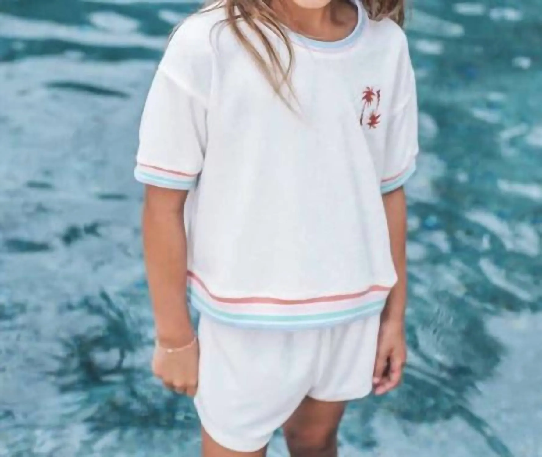 Kid's Lennon Terry Top In White