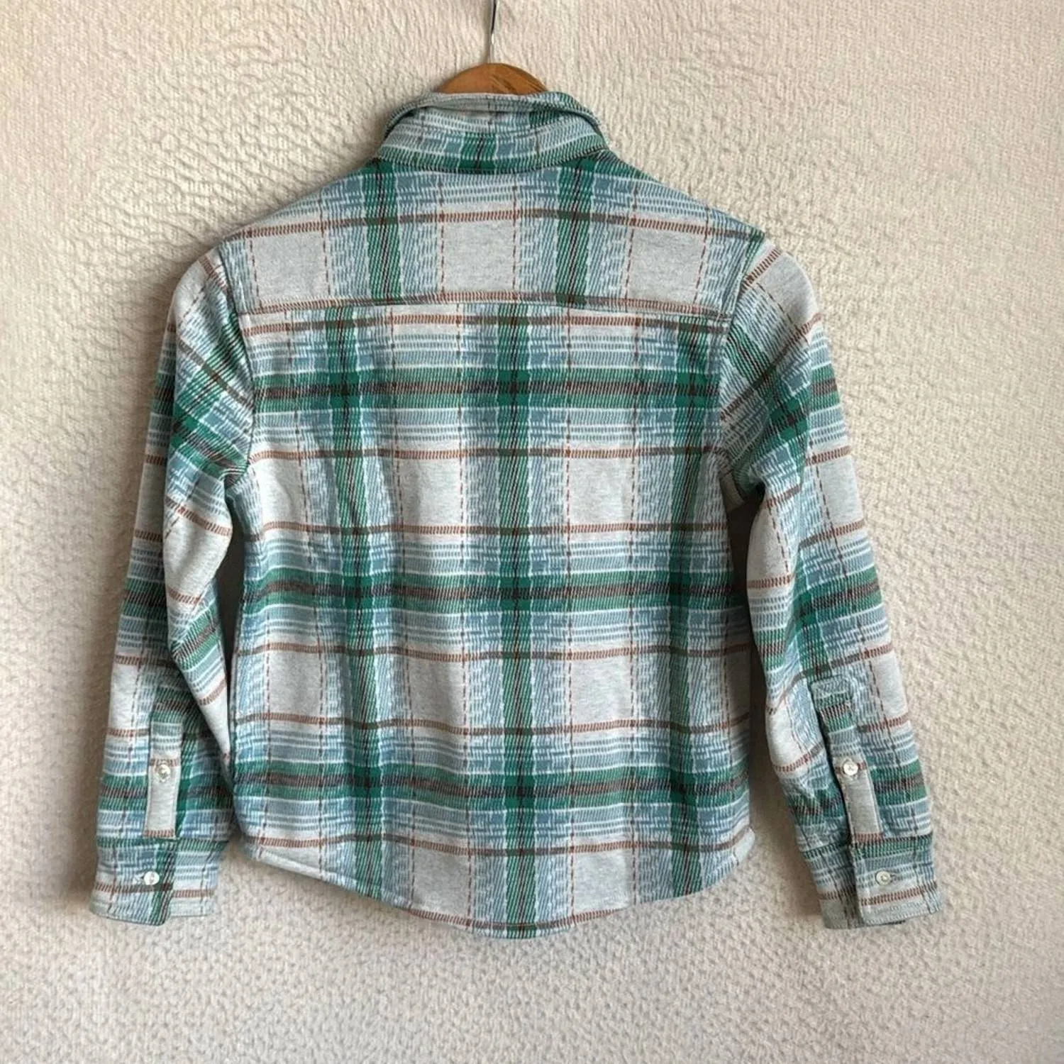 Kids Long-Sleeve Seaboard Soft-Knit Shirt In Plaid In Ivory Plaid