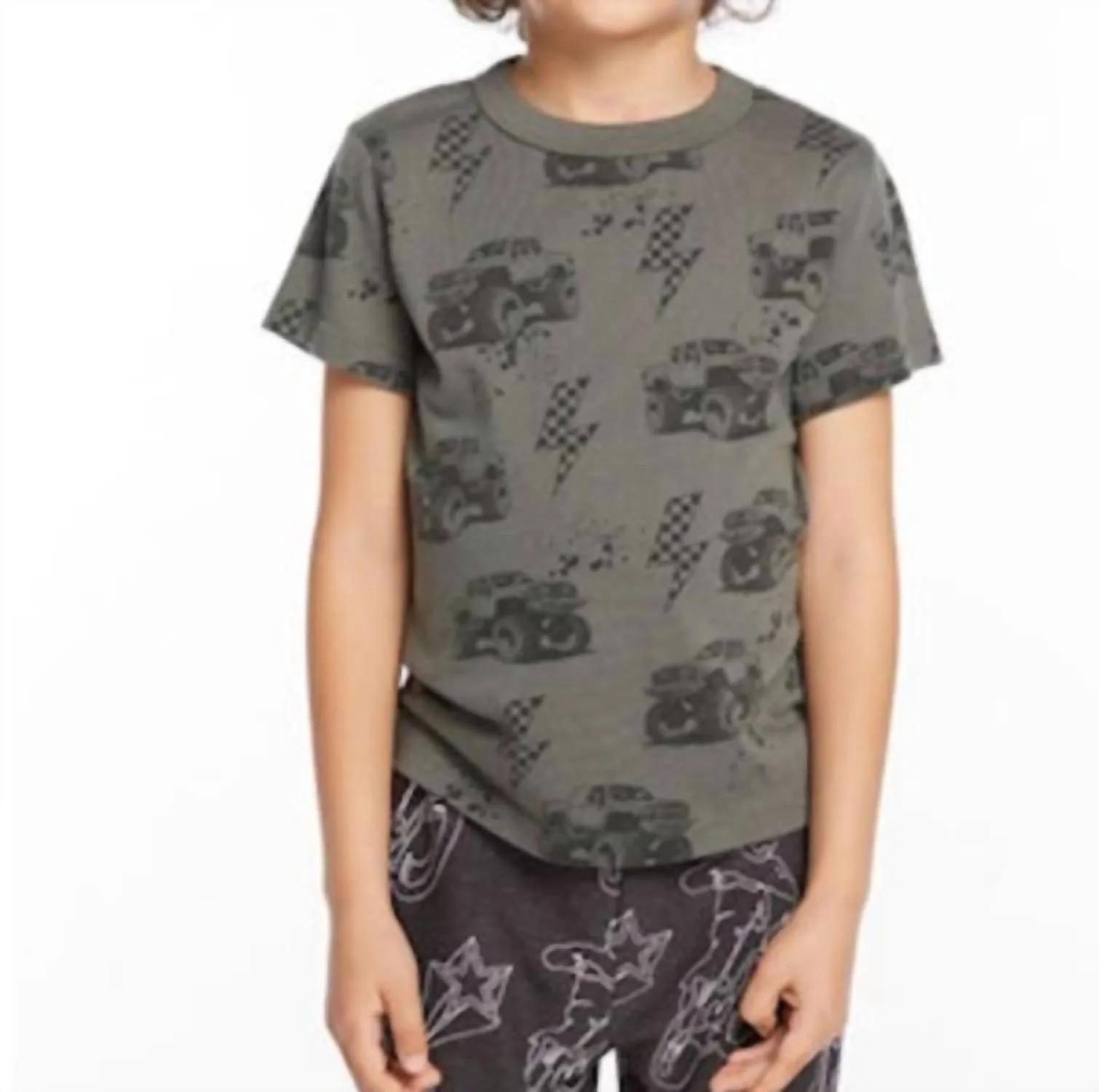 Kid's Monster Truck Tee In Safari
