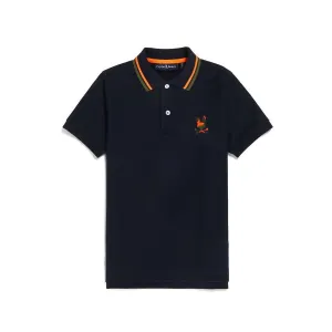 Kid's Plano Pique Polo Shirt In Blue