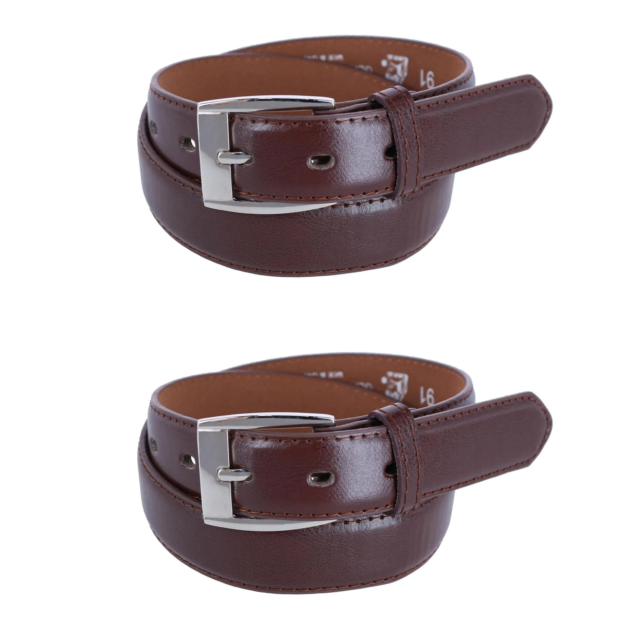 Kids Smooth Leather Dress Belt (Pack of 2)