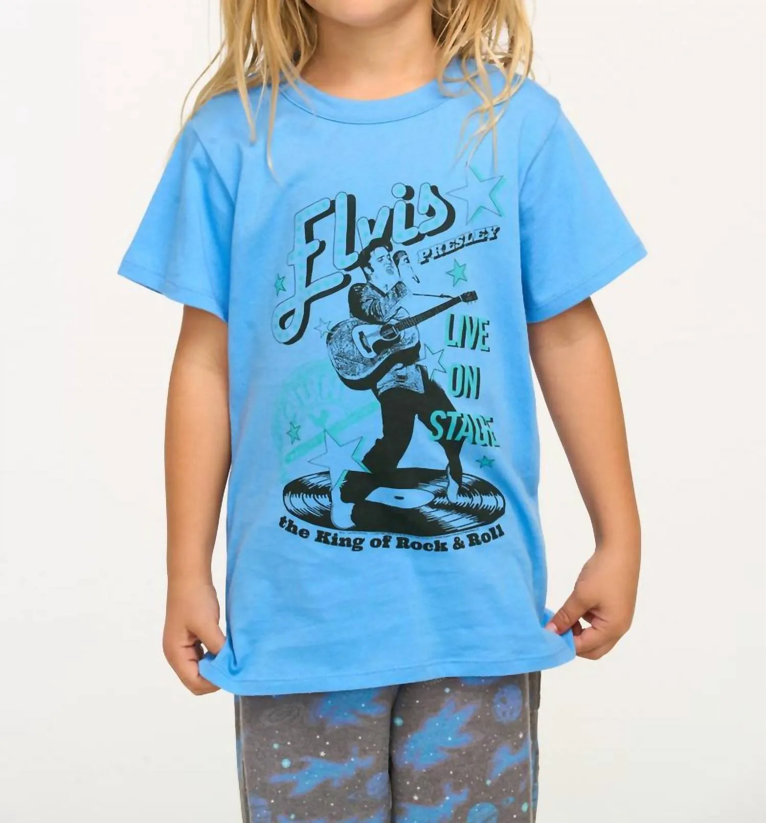 Kid's Sun Record Tee In Lake Blue