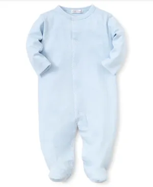 Kids' Zip Footie In Blue/white Dots