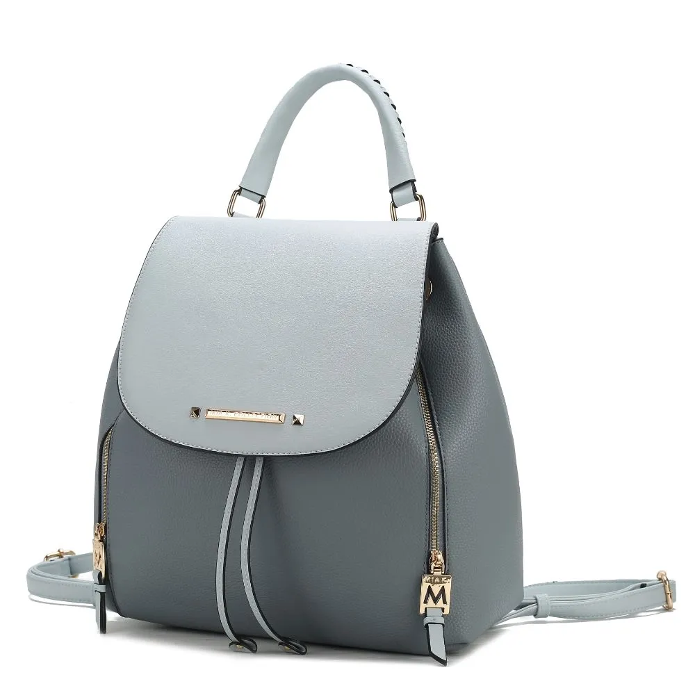 Kimberly Vegan Leather Fashion Backpack Color-Block