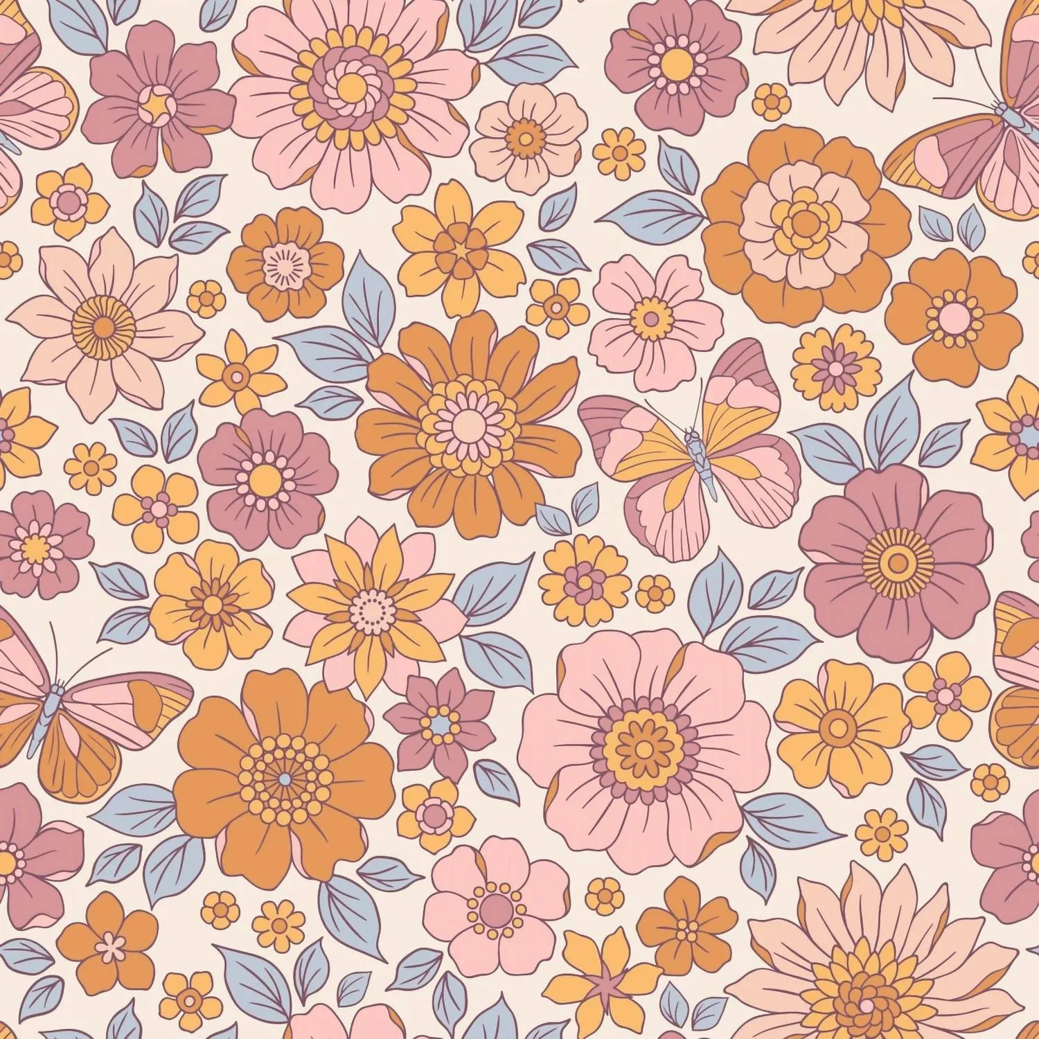 Kim's Calling Boho Girl Dress In Pink/orange