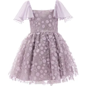 Lavender Jolene Polka Dot Applique Dress