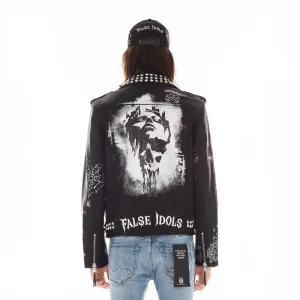 Leather Moto Jacket In Black