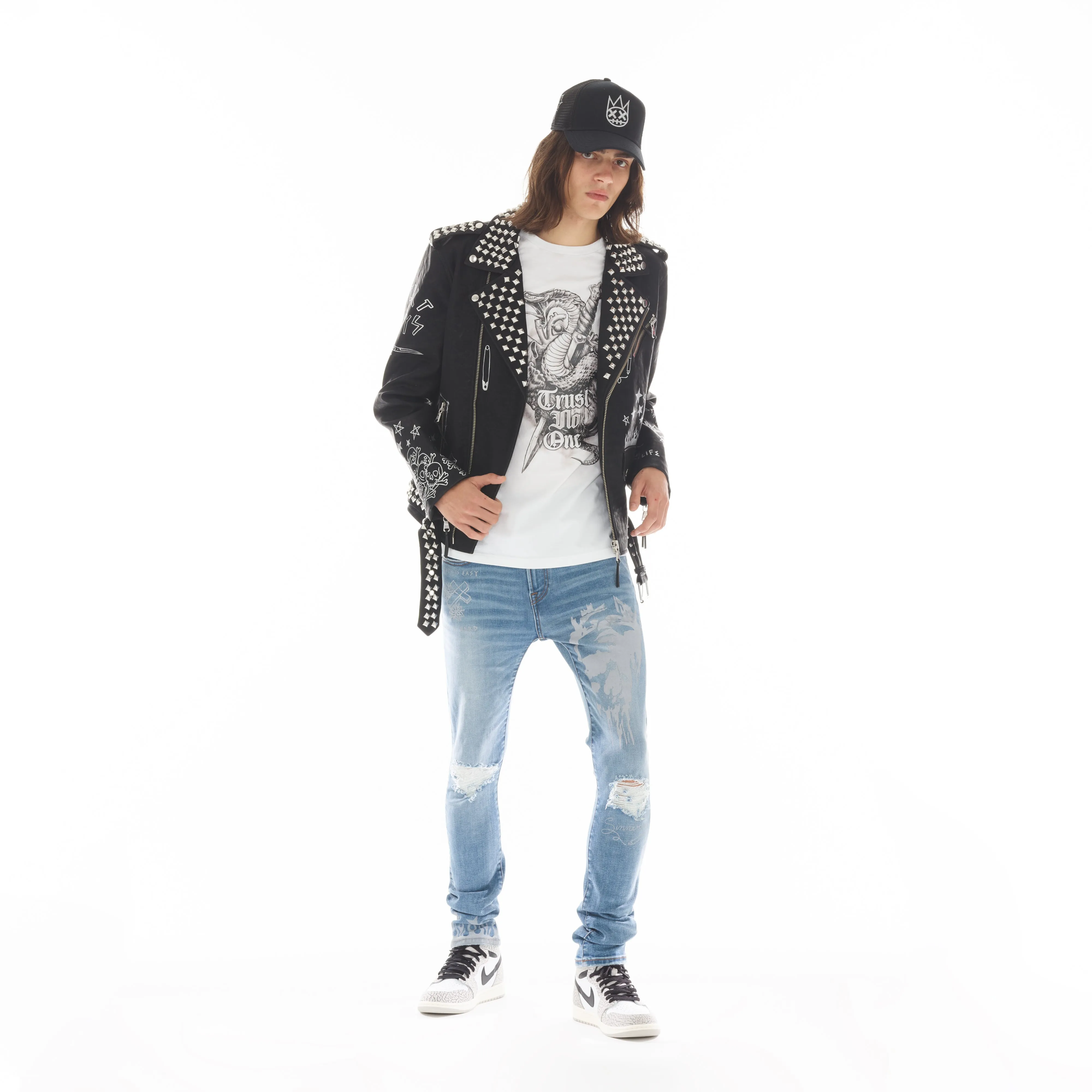 Leather Moto Jacket In Black
