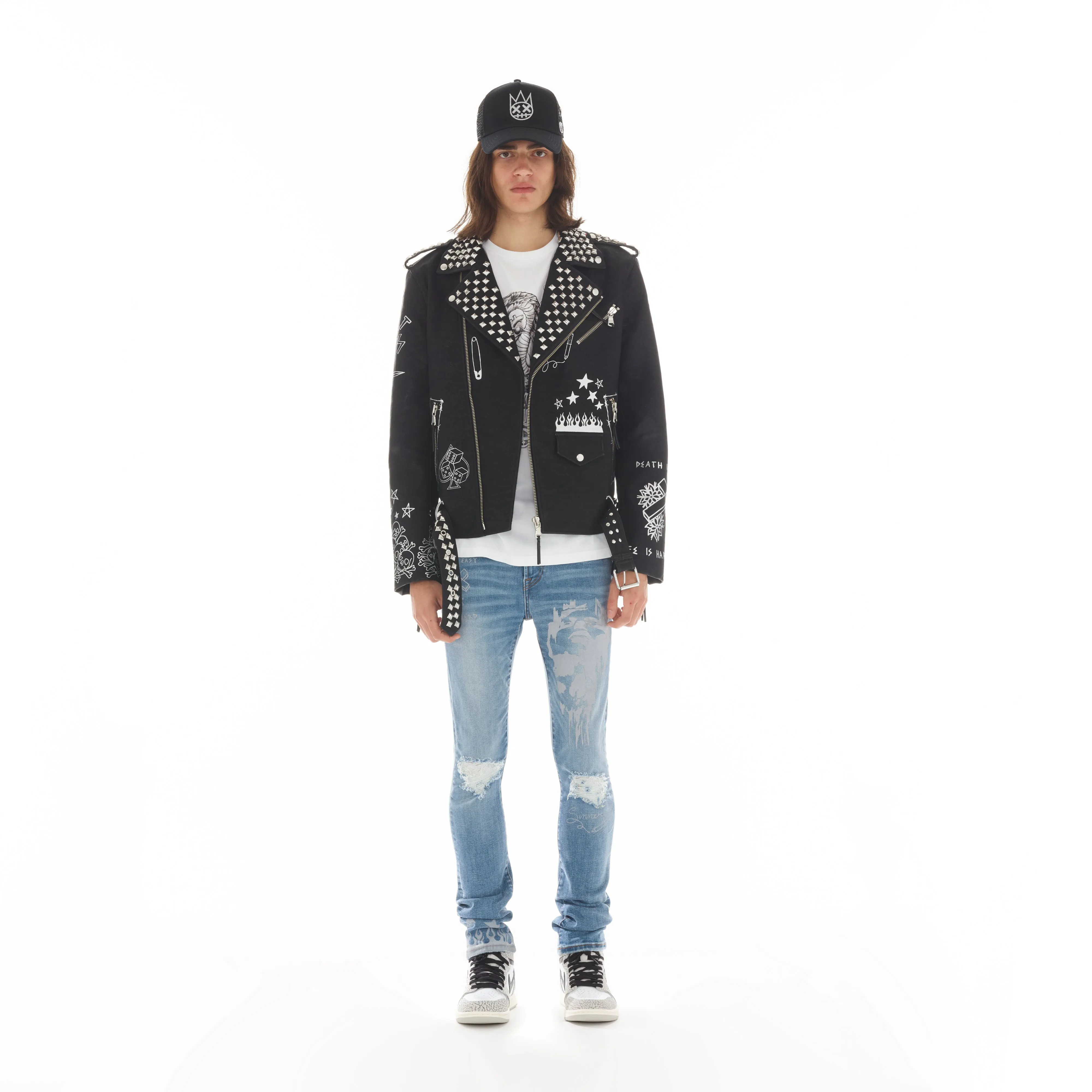 Leather Moto Jacket In Black