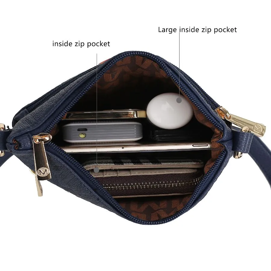 Lennit Embossed M Signature Crossbody Bag