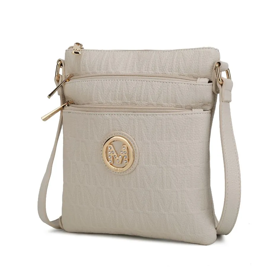 Lennit Embossed M Signature Crossbody Bag