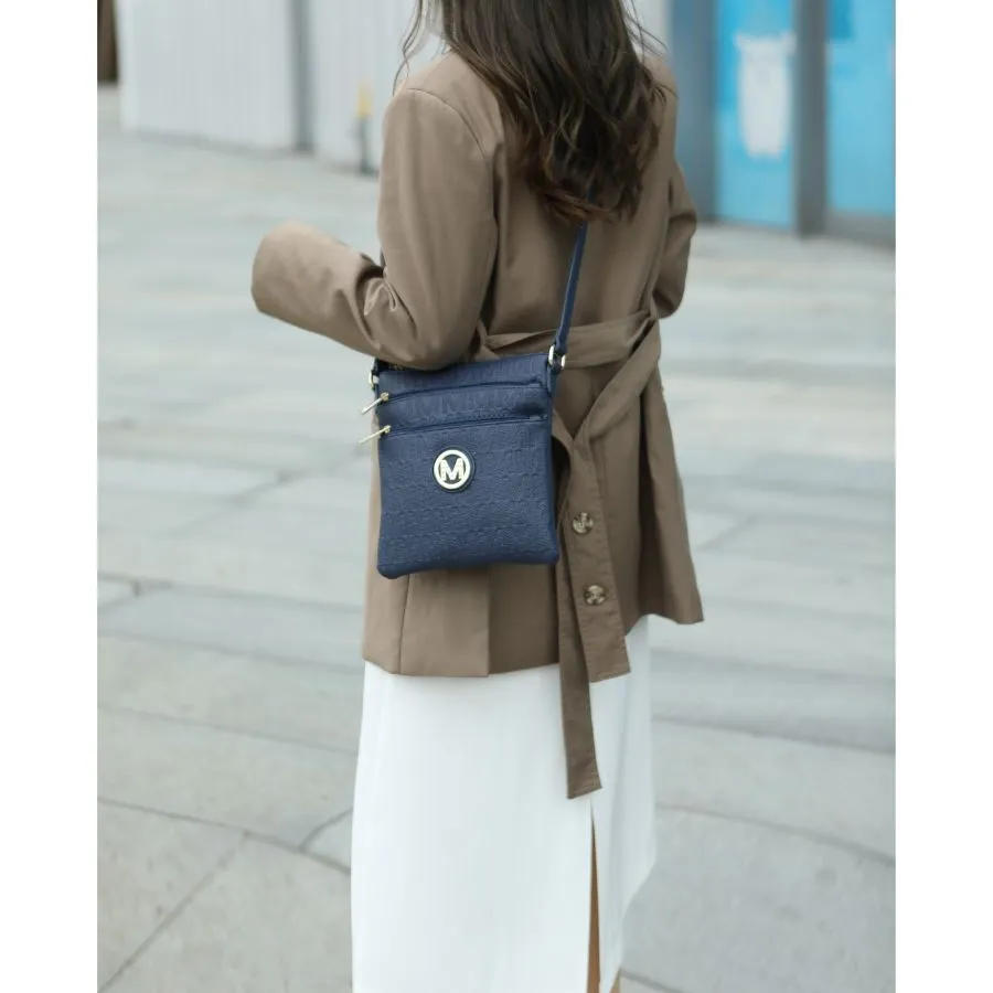 Lennit Embossed M Signature Crossbody Bag