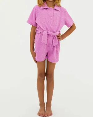 Litlle Gia Romper In Shell Pink Terry