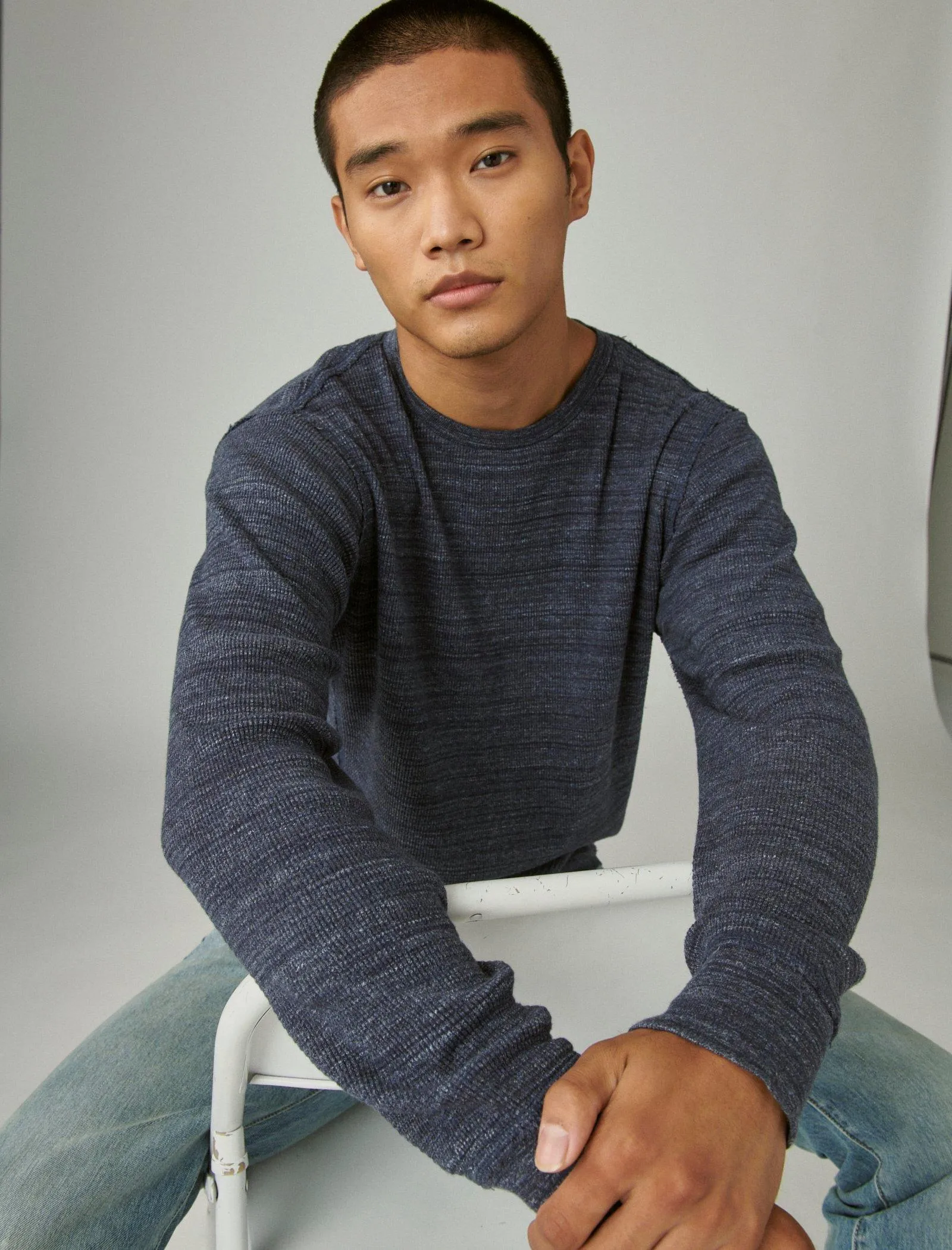 Lucky Brand Men's Garment Dye Thermal Crew