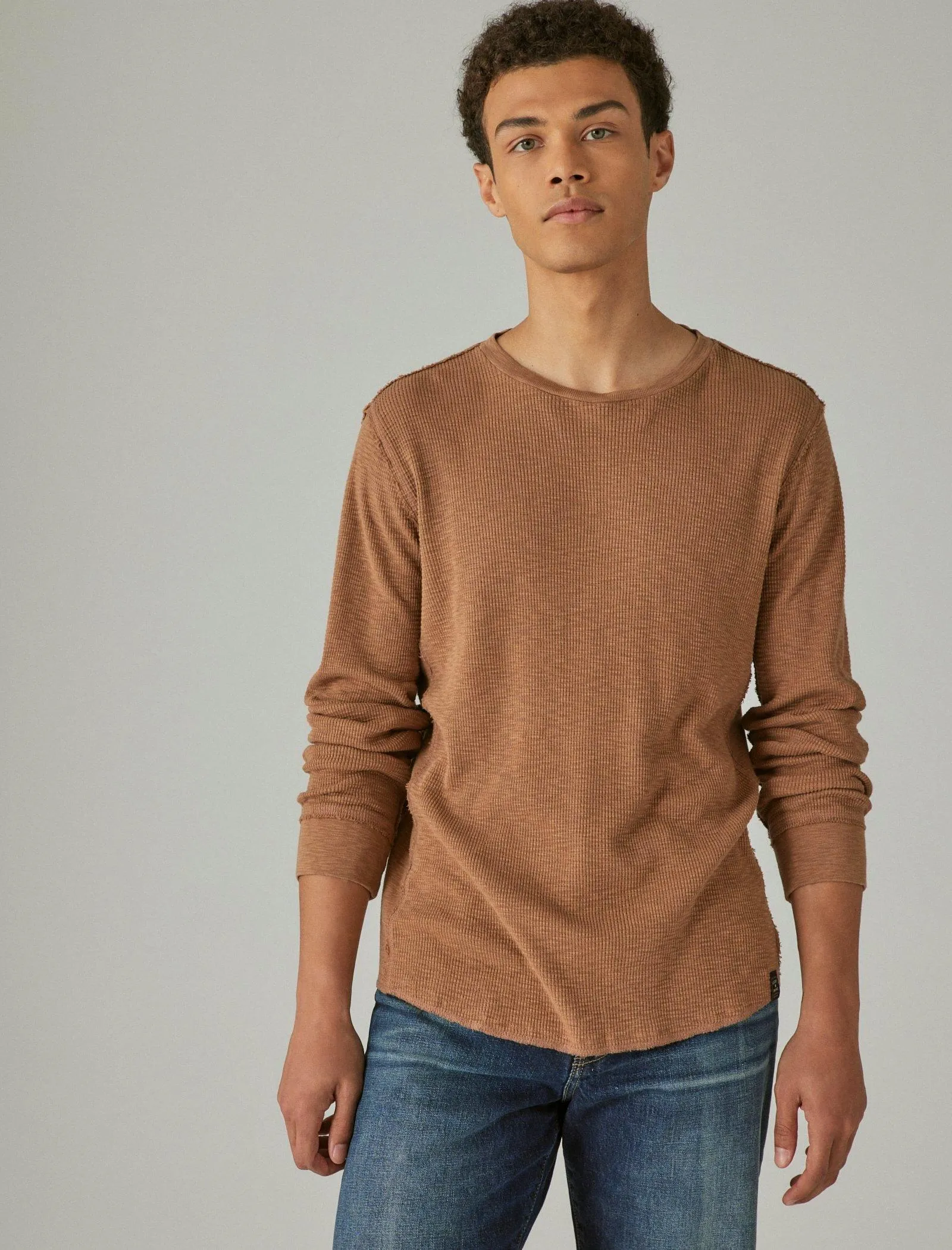 Lucky Brand Men's Garment Dye Thermal Crew