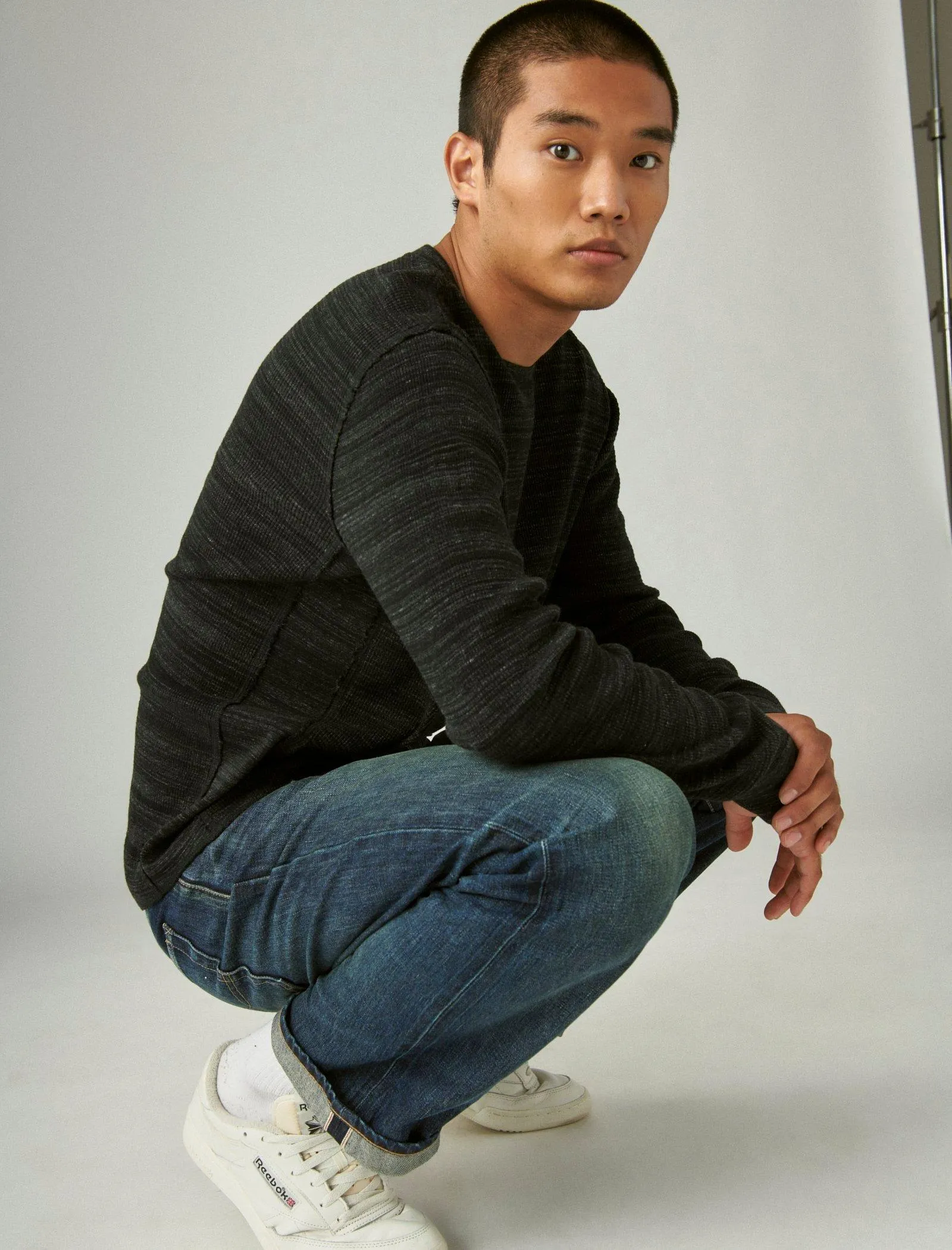 Lucky Brand Men's Garment Dye Thermal Crew
