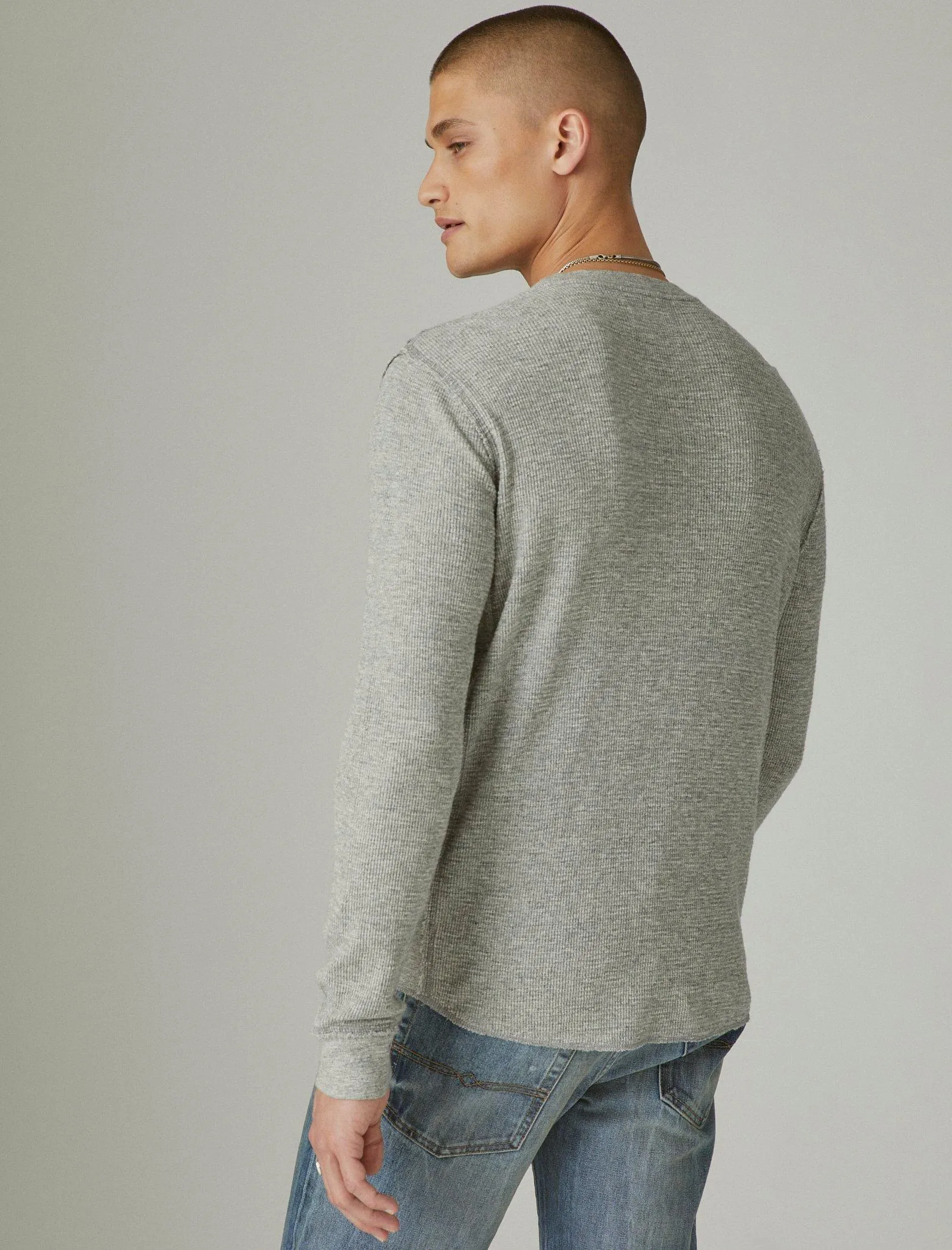 Lucky Brand Men's Garment Dye Thermal Crew