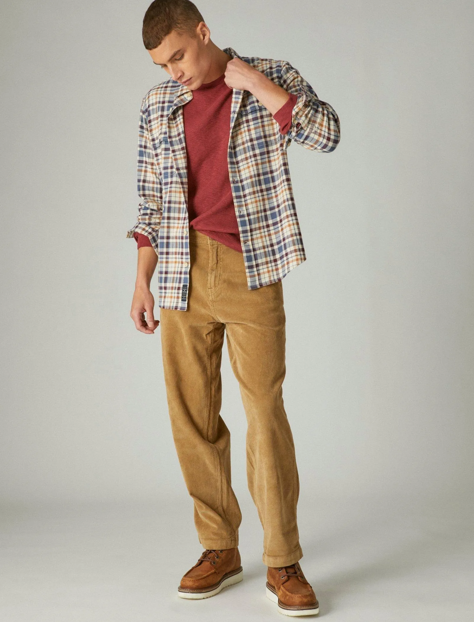 Lucky Brand Men's Garment Dye Thermal Crew