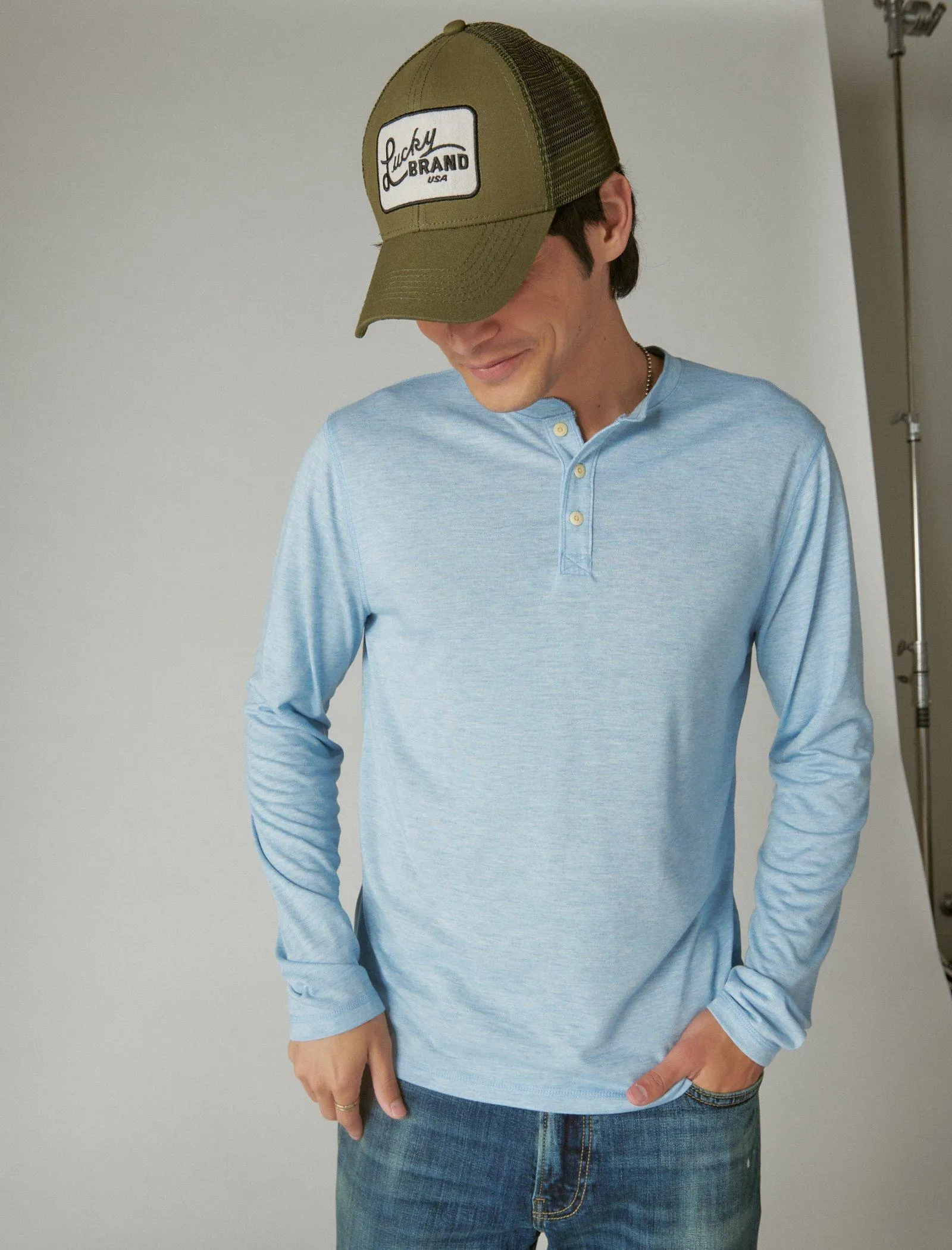 Lucky Brand Men's Tencel Long Sleeve Henley