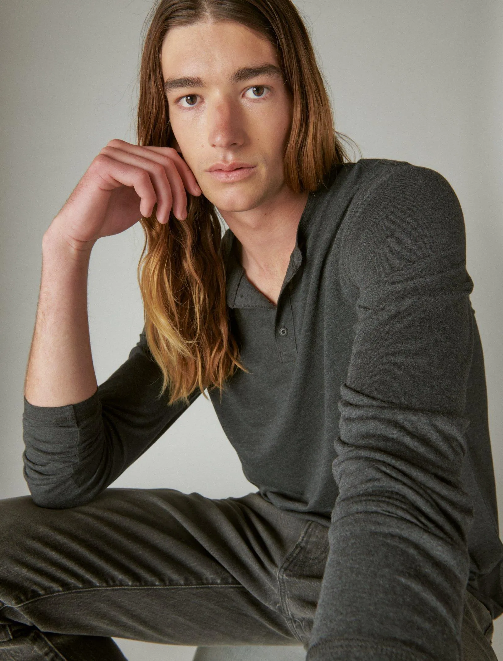 Lucky Brand Men's Tencel Long Sleeve Henley