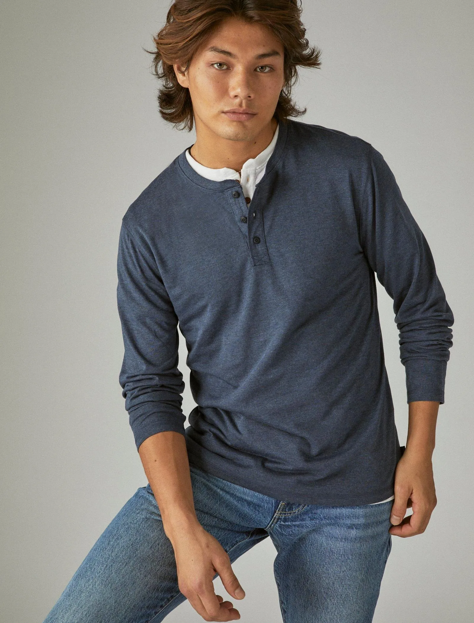 Lucky Brand Men's Tencel Long Sleeve Henley