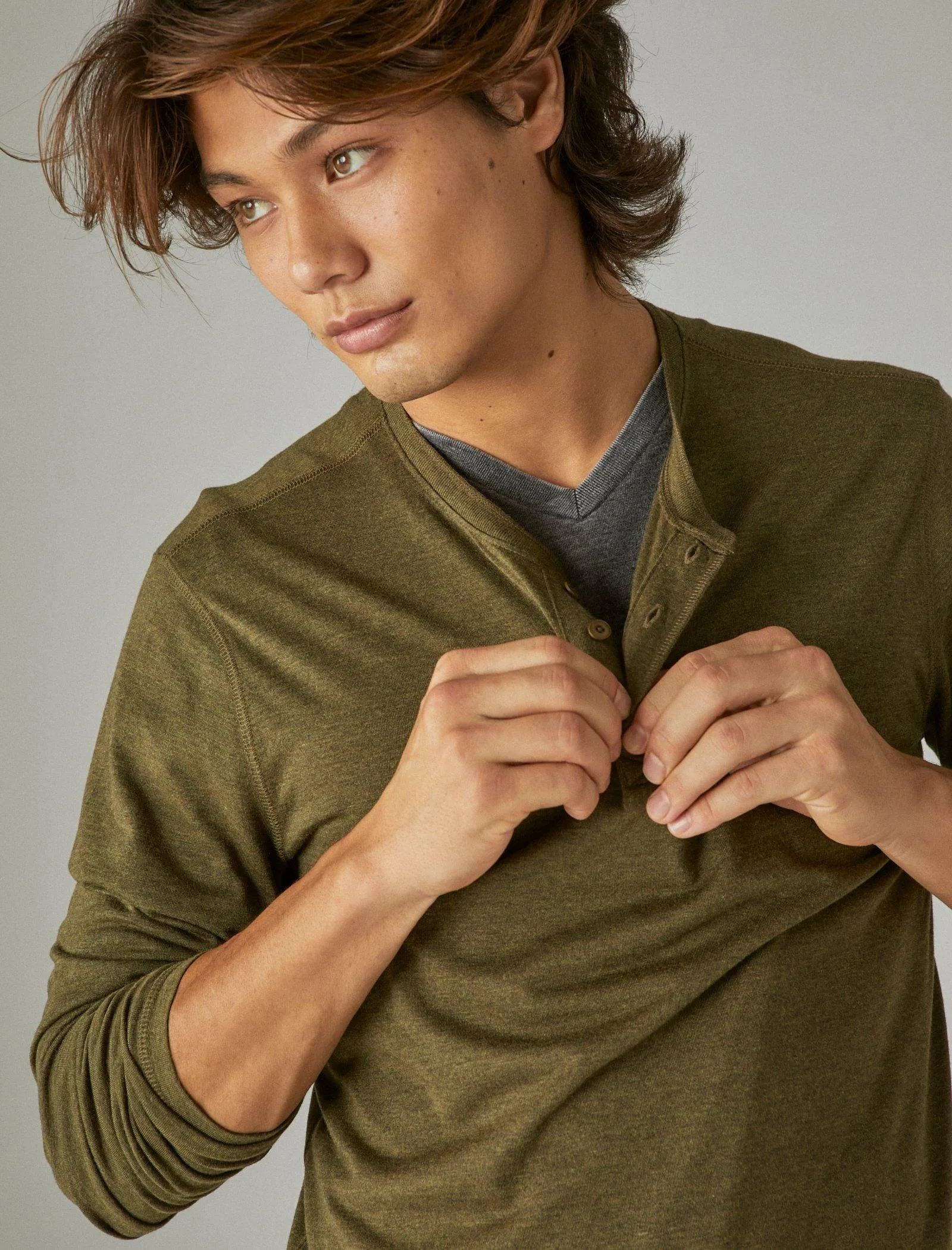 Lucky Brand Men's Tencel Long Sleeve Henley