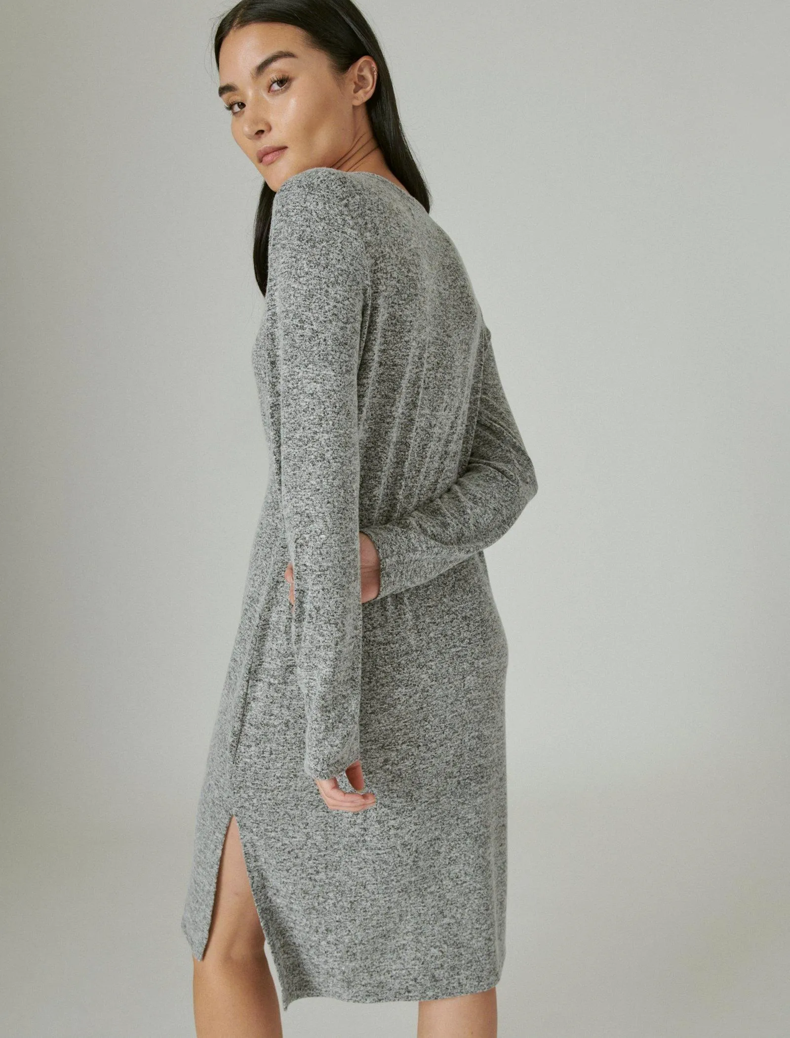 Lucky Brand Women's Cloud Jersey Ribbed Long Cardigan