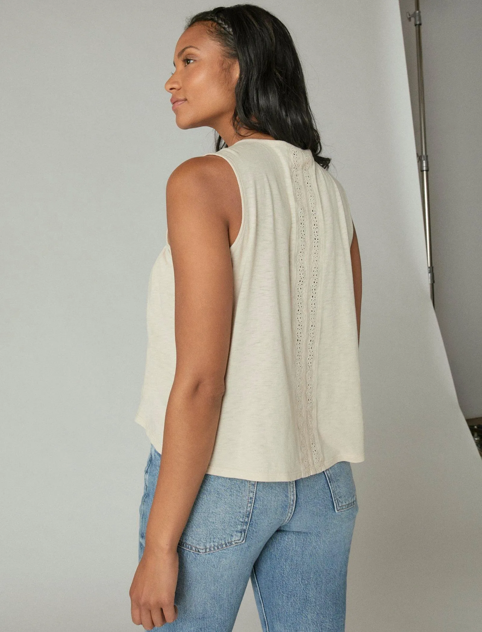 Lucky Brand Women's Lace Trim Tank