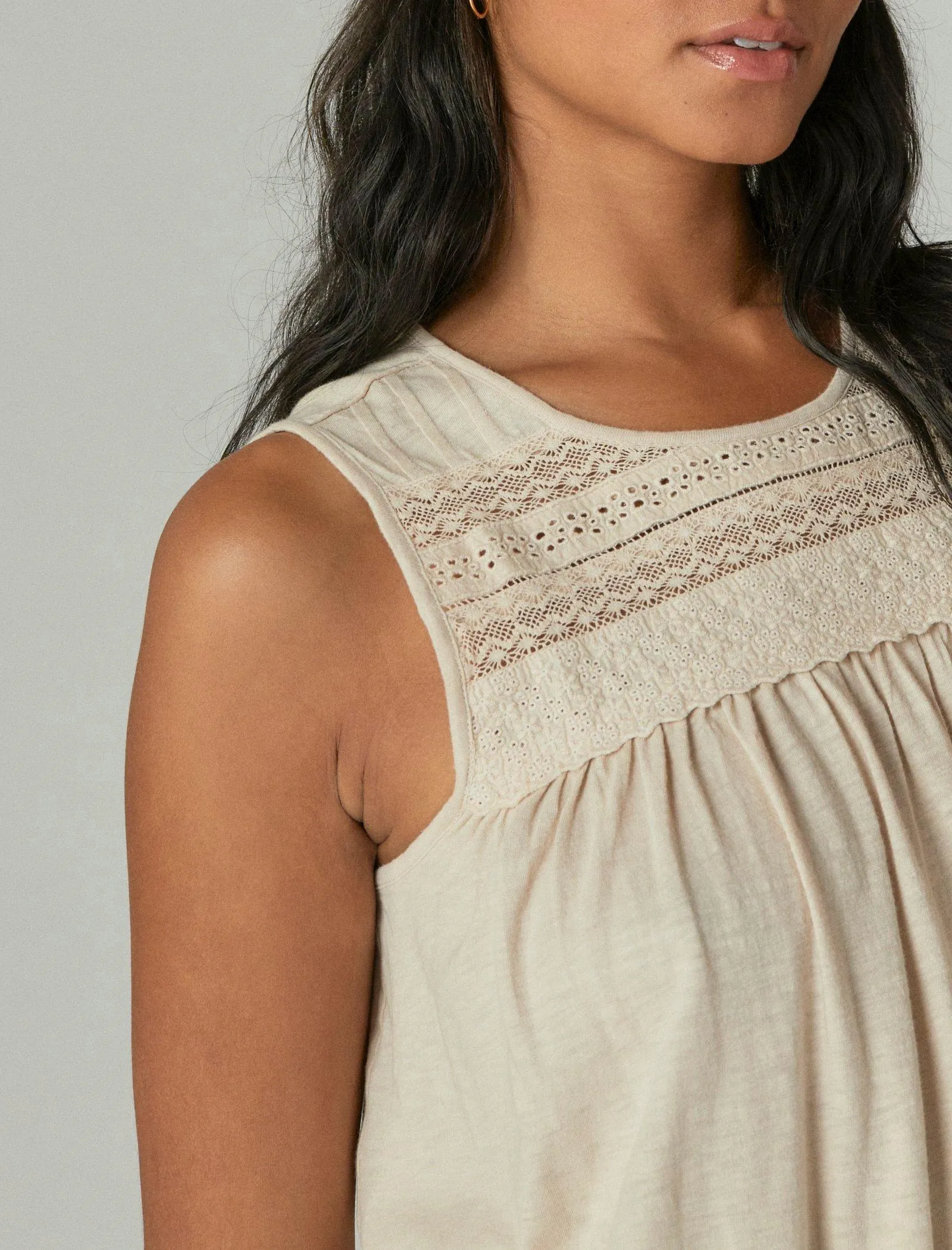 Lucky Brand Women's Lace Trim Tank
