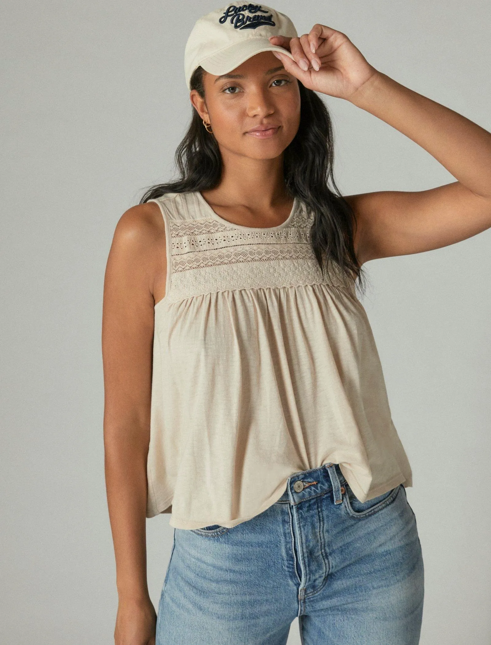 Lucky Brand Women's Lace Trim Tank
