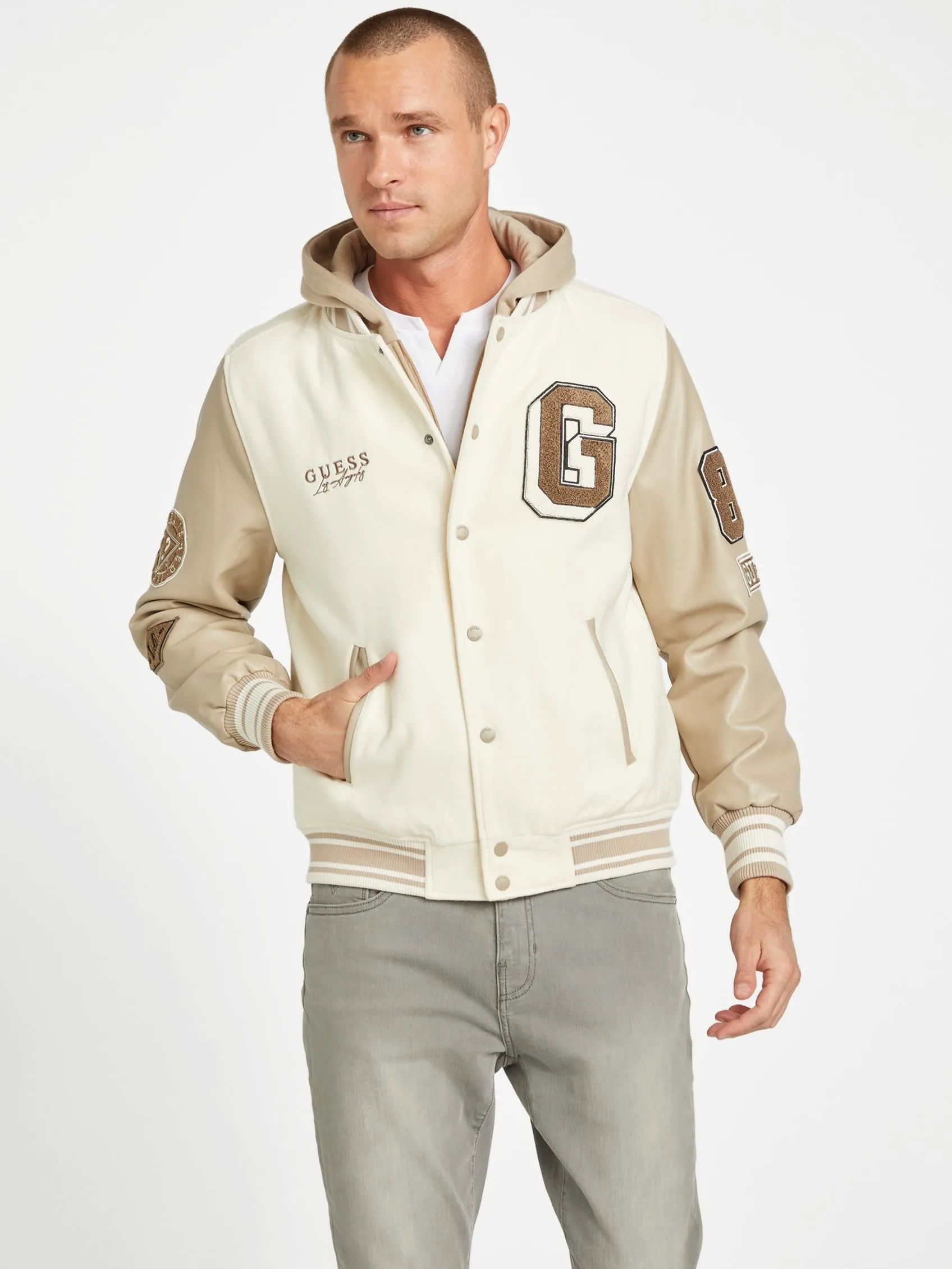 Mark Hooded Varsity Jacket