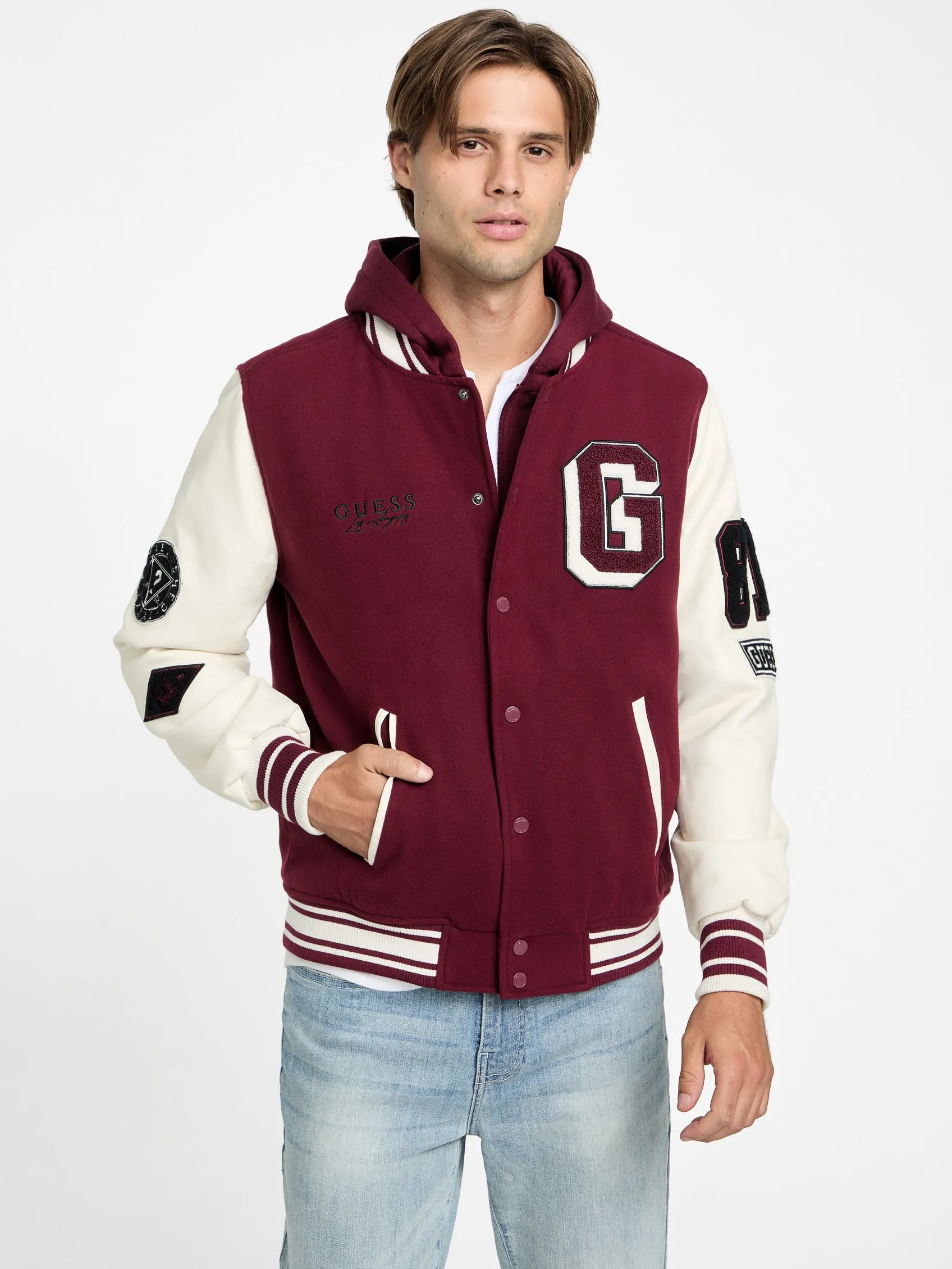 Mark Hooded Varsity Jacket