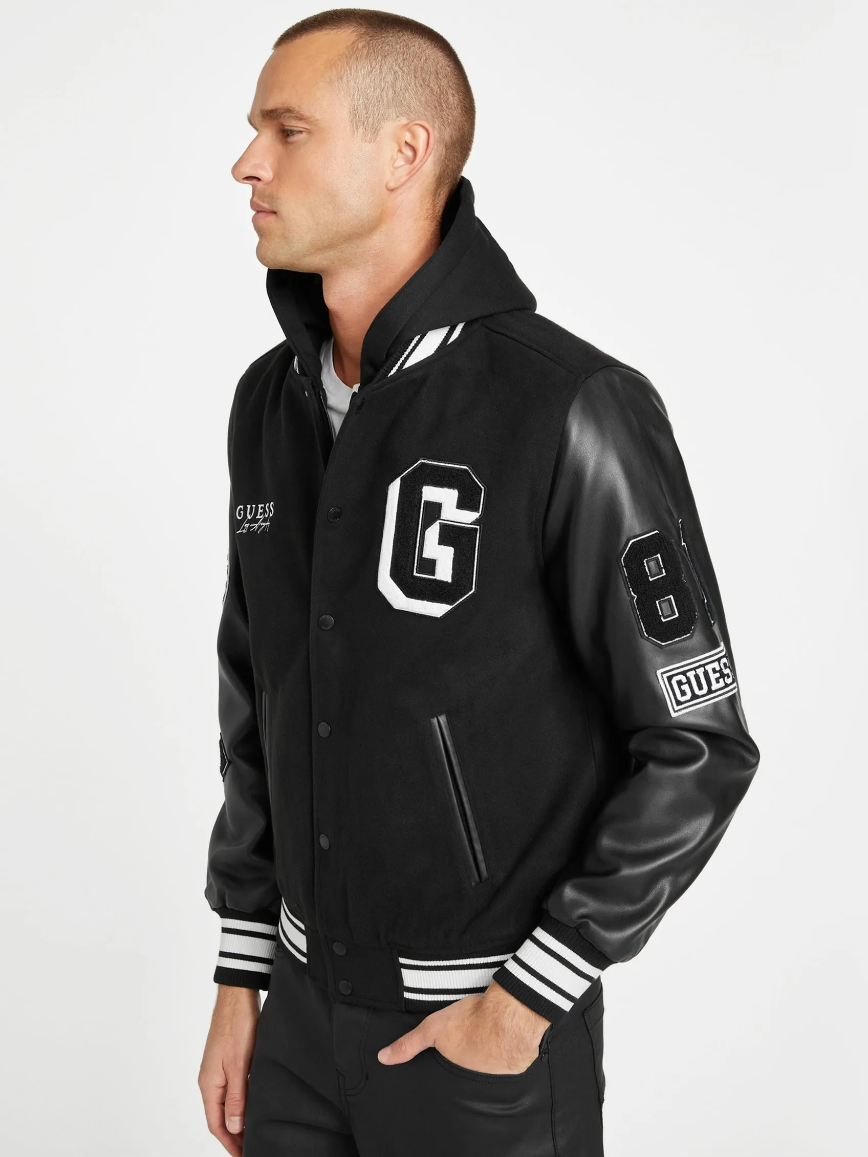 Mark Hooded Varsity Jacket