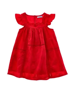 Mayoral Embroidered Ruffle Dress