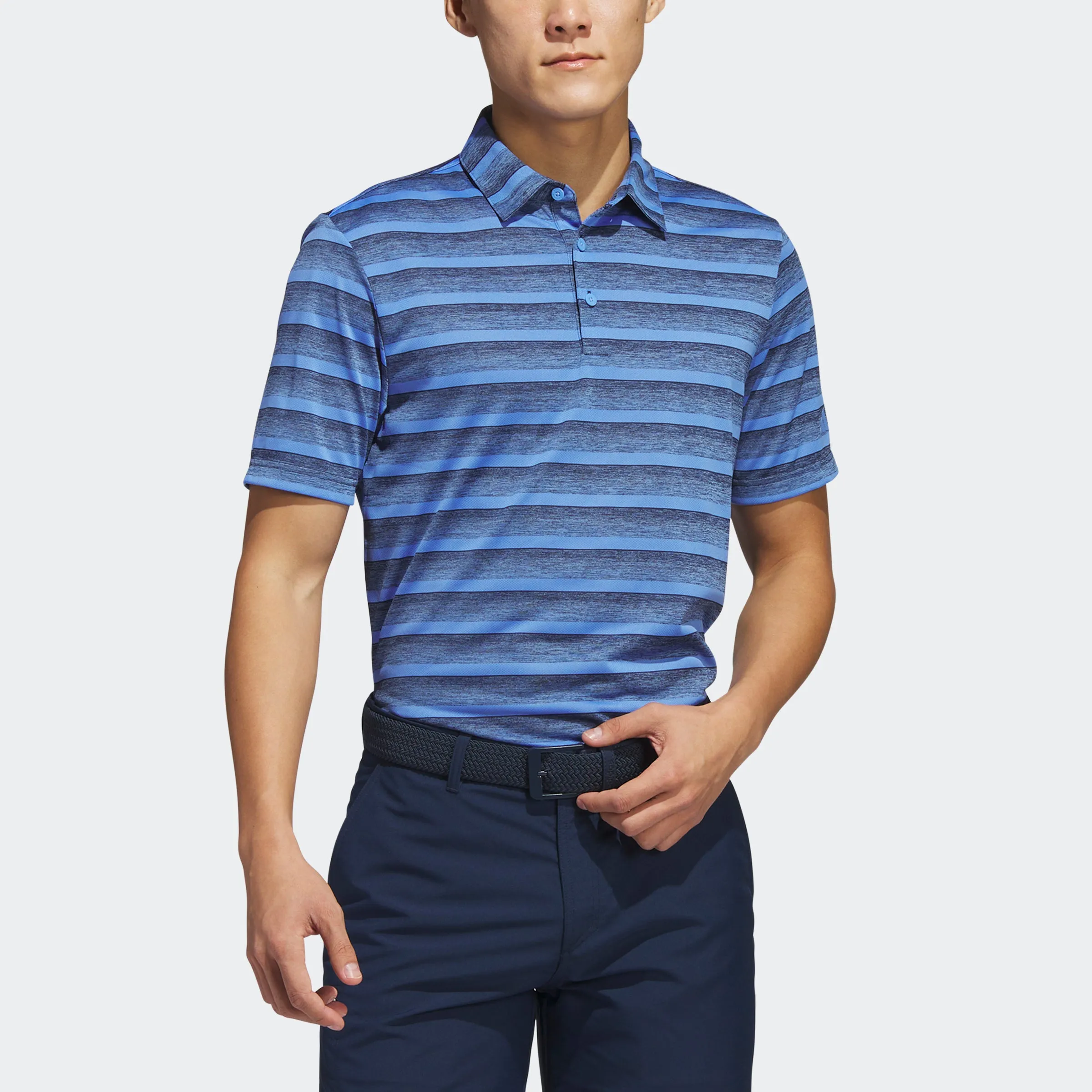 Men's adidas Two-Color Striped Polo Shirt